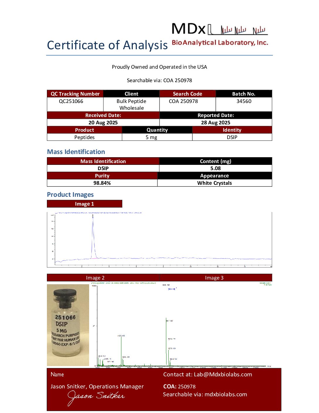 COA 250978 QC251066 DSIP COA 250978 QC251066 DSIP