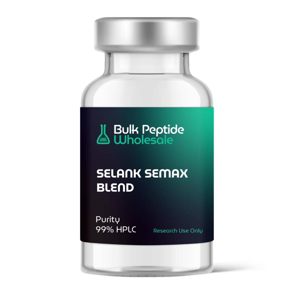 Bulk Peptide Wholesale Selank Semax Blend 10 mg 99% HPCL in a glass vial